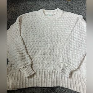 Oversized white AERIE knit sweater